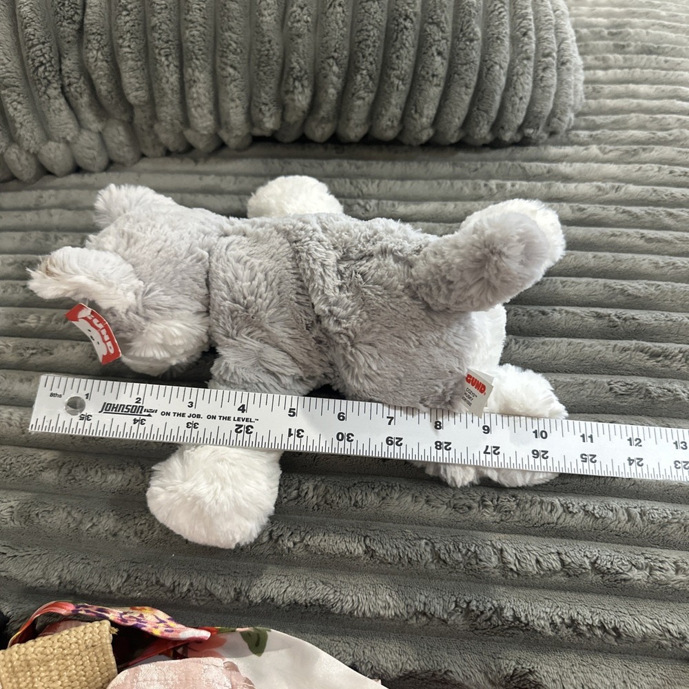 Gund Fair Isle Arctic Dog Fluffy Husky Plush Stuffed Puppy Animal White Gray NWT - Picture 12 of 16